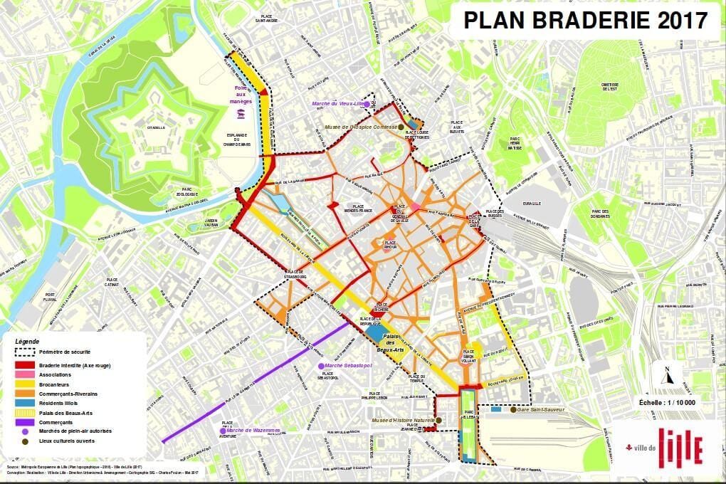 kaart van Lille braderie