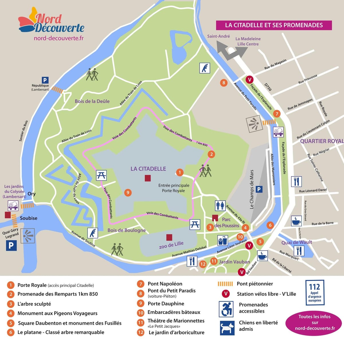 kaart van Lille park